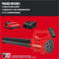 $119  CRAFTSMAN 20V Li-ion Cordless Leaf Blower