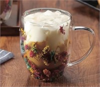 Dried Flower Double Walled Coffee Cup