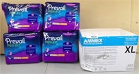 4x Cases Previal Adult Diapers & Box Xl Gloves