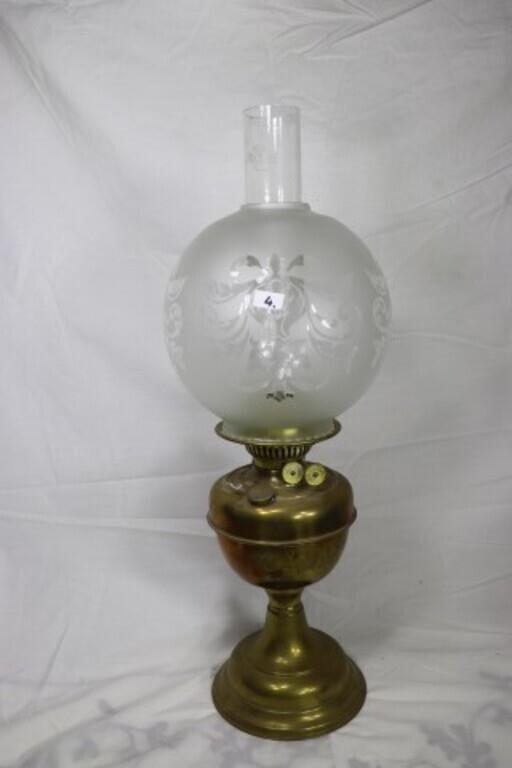 Kerosene Light - Brass Table Light with ball shade