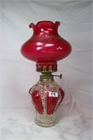 Clear and Ruby glass kero light with ruby shade