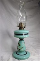 Green Milk Glass table Light with