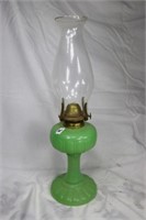 Small Green milk glass table light
