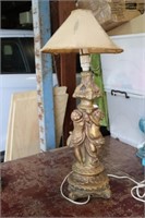 Gold Coloured Plaster Cupids Electric light