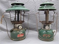Pair Of Vintage Green Coleman Lanterns (No Glass)