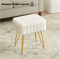 18'' FAUX  FUR VANITY STOOL CHAIR - ASSEMBLY REQ'D