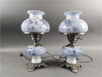 Vintage Floral Hurricane Lamps