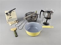 Vintage Corning Perculator & Kitchen Ware Lot