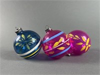 3 Vintage Glass Ornaments