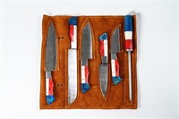 Handmade Damascus Steel Chef 5 Knife Set