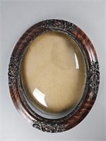 Vintage Oval Bubble Glass Picture Frame
