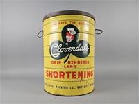 Vintage 50lb Cloverdale Shortening Tin