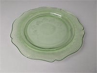 Vintage Uranium Depression Glass Serving Plate