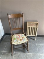 Vintage Childs Rocking Chair & Washboard