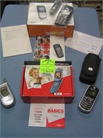 Group of modern cell phones and accessories