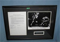 Autographed Jake LaMotta photo and signed contract