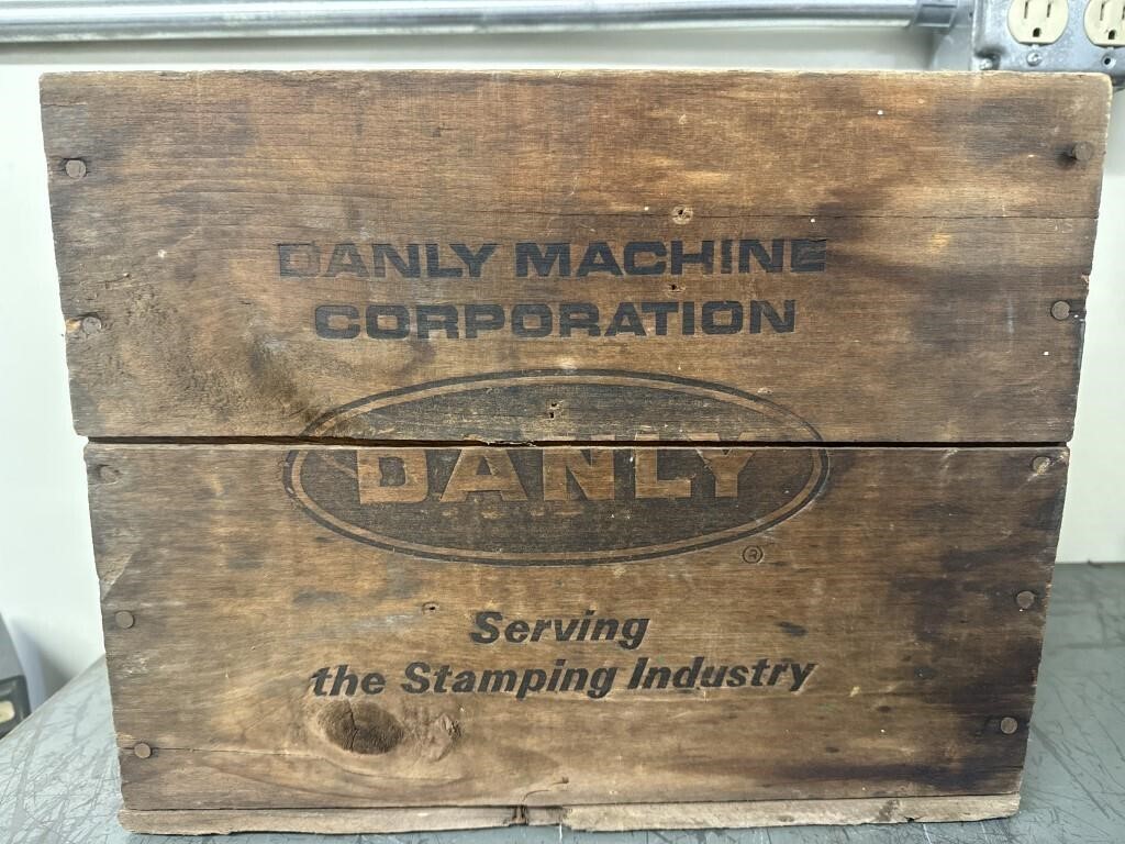 Primitive Danly machine corp. wooden box