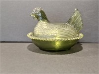 Vintage Green Nesting Hen