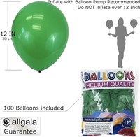 12 Inch (Pack of 100)  Allgala 100ct 12 Helium Gra