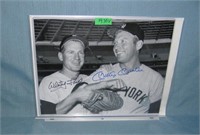 Mickey Mantle and Whitey Ford  autographed 8 inch