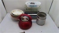 casserole dishes, bowls, kettle
