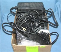 Box full of electronics and accessories