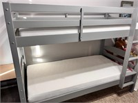 GRAY BUNK BEDS WITH TWO   5 " GEL MEMORY MATTRESS