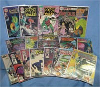 Large collection of vintage scary and ghostly comi