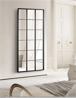 Mirrace Metal Windowpane Wall Mirror 35 x 70