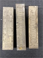 3 Machinist Solid Brass Gauge Blocks