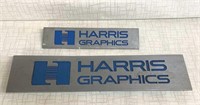 2) Metal Harris Graphic Signs