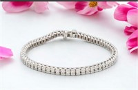 Stunning 6 ct natural diamond tennis bracelet