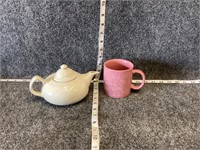 White Teapot and Pink Rabbit Mug
