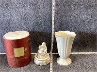 Lenox Vase and Santa Music Box