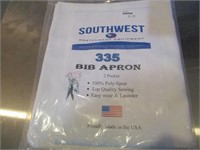 Bid X 5: New  Bib Apron 2 Pocket White
