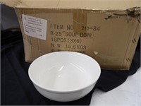 BID  X 2: NEW BOX OF 18, 8.25"SOUP BOWL