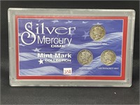 Silver mercury dime mint mark collection