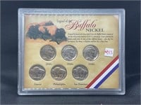 Legend of the Buffalo nickel six coin set