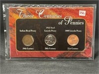 Three centuries of pennies set