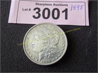 Uncirculated 1898 Morgan silver dollar
