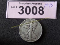 1943 Walking Liberty silver half dollar