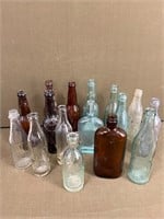 Collection of Vintage Glass Advertising Bottles