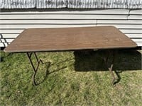 5ft brown folding table