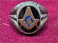 STERLING MASONIC RING