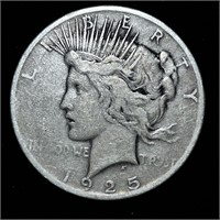 1925 90% SILVER PEACE DOLLAR COIN