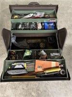 Metal Tool Box w/ misc hardware