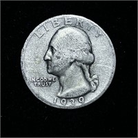 1939 90% SILVER WASHINGTON QUARTER DOLLAR