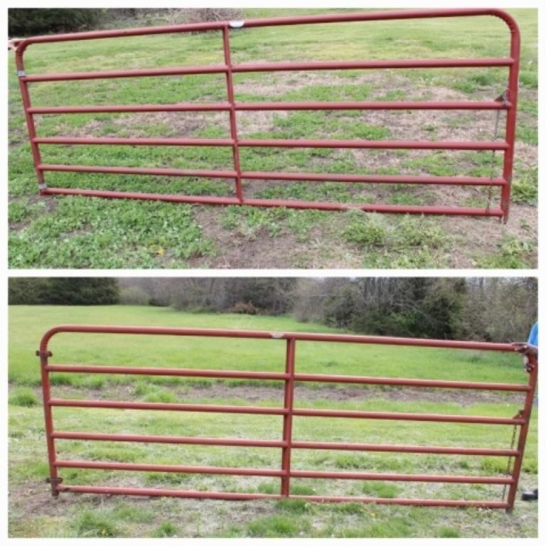 2 Farmaster 12' Metal Gates, Red