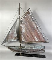Copper sailboat weathervane ca. late 20th