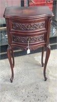 French Carved Two Drawer Nightstand